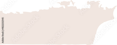 Abstract beige paint stroke with rough edges and torn paper effect, isolated on transparent background.