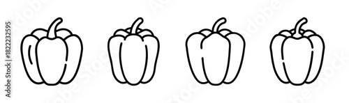 Vibrant red bell pepper vector illustration scalable for graphics