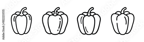 Red bell pepper vector illustration scalable graphic food ingredient healthy eating