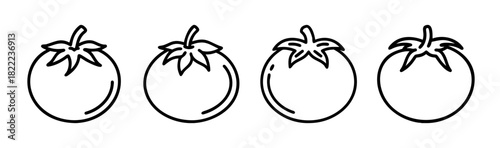 Stylized vector illustration of a fresh red tomato