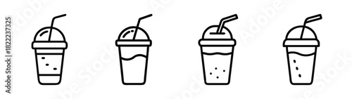 Vector illustration of a refreshing fruit smoothie with a straw