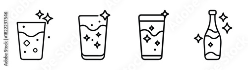 Sparkling water bubbles icon vector illustration scalable eps