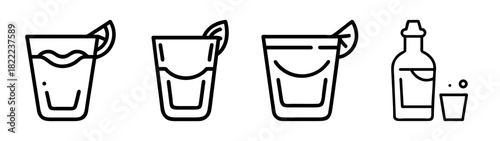 Vector tequila shot illustration for festive occasions and drinks