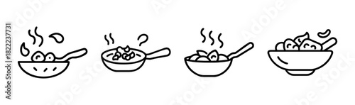Flavorful vegetable stir fry vector illustration scalable food graphic