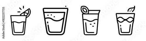 Vector illustration of a tequila shot glass icon