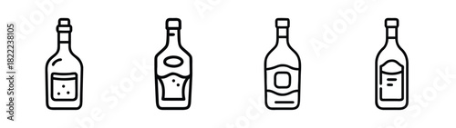 Vector illustration of a clear glass vodka bottle icon