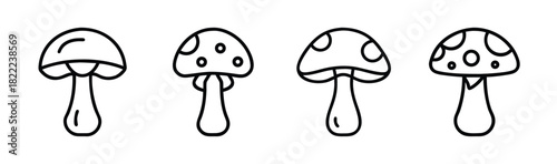 Simple stylized mushroom vector icon graphic design element