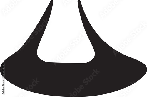 Abstract black silhouette vector design on a white background, a minimalist graphic with smooth, flowing lines, ideal for modern branding, digital icons, or creative projects