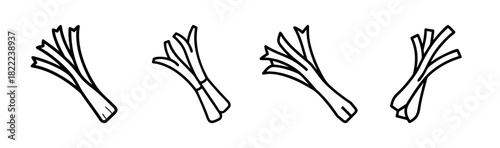 Scalable vector leek illustration simple icon for food and healthy eating