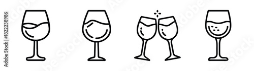 Elegant wine glass illustration scalable vector graphic
