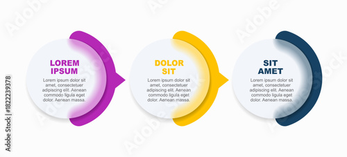 Infographic with four circular sections and curved accents for structured business, presentation, or workflow visualization. Vector illustration.