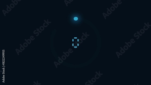 High quality design element for websites featuring a glowing progress bar and digital number display