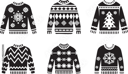 Festive Christmas Sweater Vector Illustration Designs for Holiday Celebrations