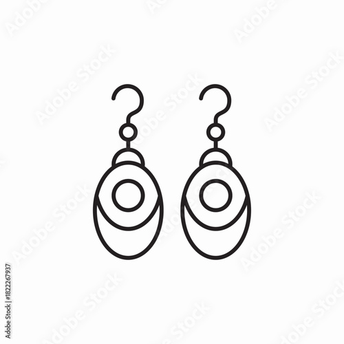 earrings gem jewelry icon sign vector