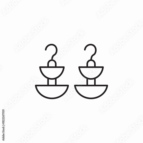 earrings jewelry icon sign vector