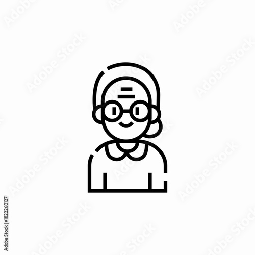 grandmother grandma icon sign vector