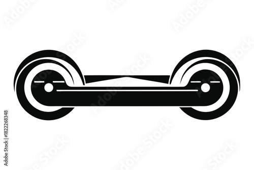 Black selfbalancing scooter icon isolated on white; simple transportation symbol and mobility vehicle