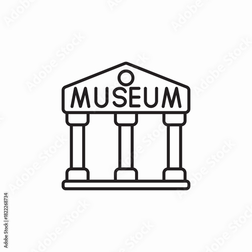 museum building icon sign vector