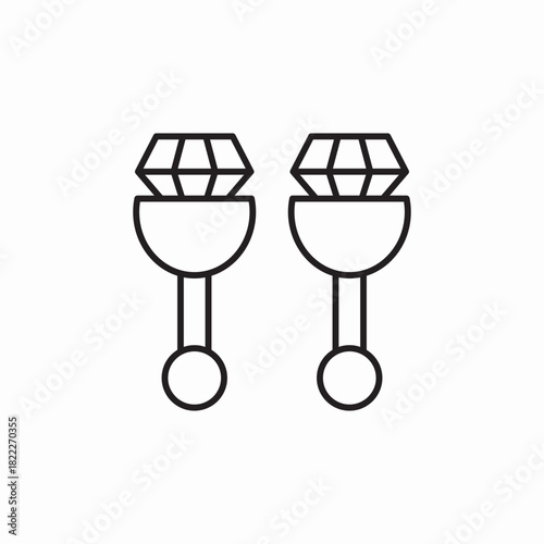stud earrings diamond icon sign vector