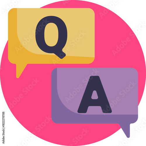 Two overlapping speech bubbles representing a conversation or exchange of ideas.