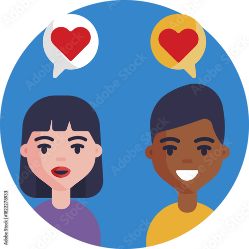 Symbol for talking, chatting, or exchanging ideas.