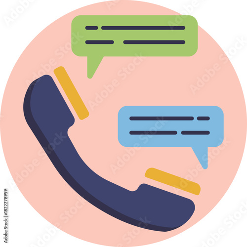 A handset icon representing a phone conversation.