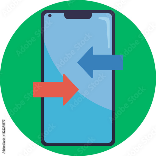 Illustration of file or message transfer between phones.