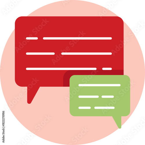 Icon symbolizing text messages or dialogue between users.