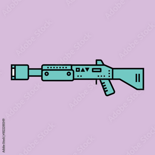Light blue stylized rifle or shotgun weapon