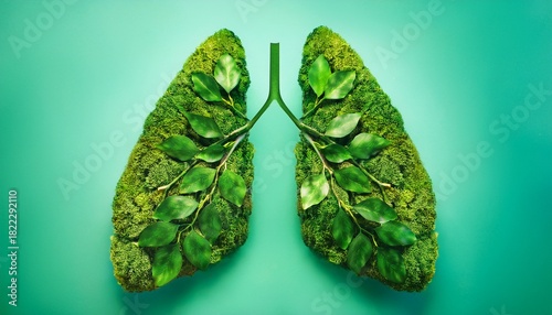 green lungs made of leaves an ecological symbol of clean air