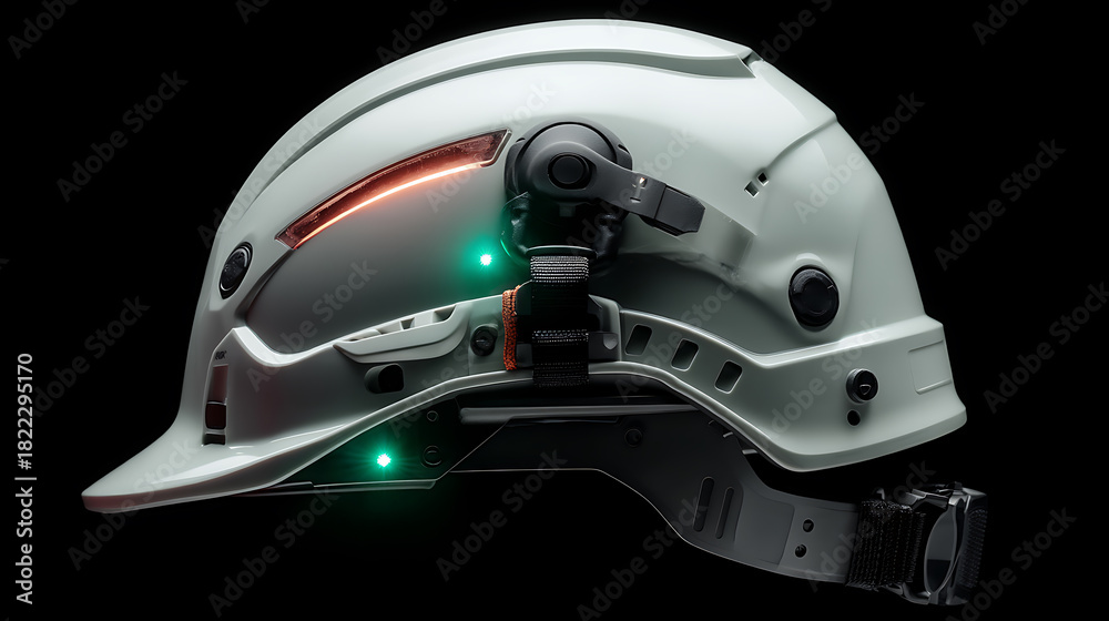 Fototapeta premium High-end hard hat with a futuristic look and built-in LED lights
