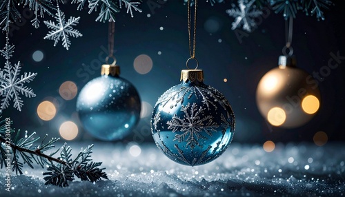 christmast background one colour and little decoration and podium. minimalist style