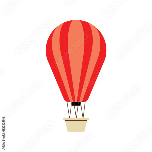 Vibrant hot air balloon ascends, promising thrilling adventure and breathtaking aerial exploration for travel and leisure promotions
