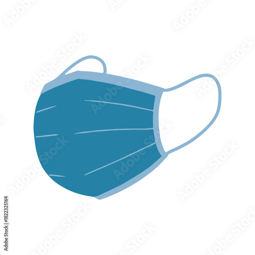 Protective blue face mask offering essential health safety and personal hygiene defense against airborne particles and germs