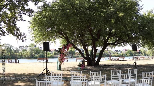Chairs outside in a wedding