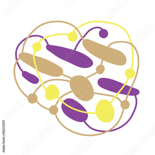 A fun abstract vector artwork with rounded shapes and soft lines. Creativity and playful minimalism.