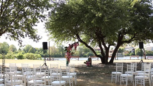 Chairs outside in a wedding