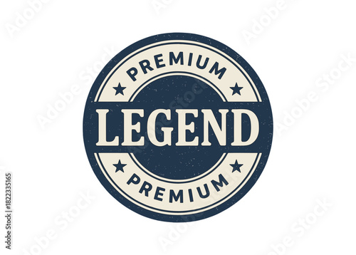 Retro premium legend badge with vintage circular design