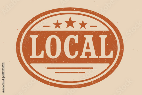 Vintage rubber stamp design for local products promotional branding