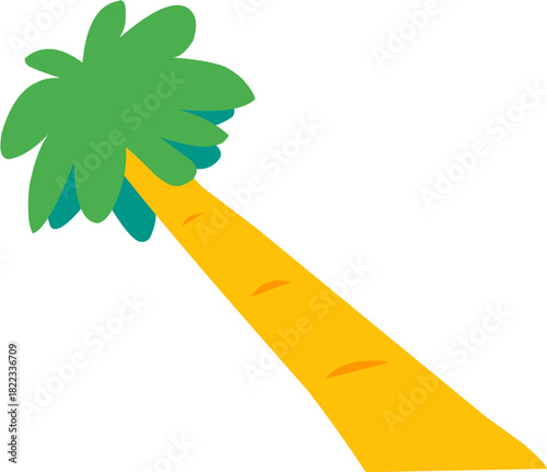 cute hand drawn cartoon palm tree suitable for beach and summer holiday decoration