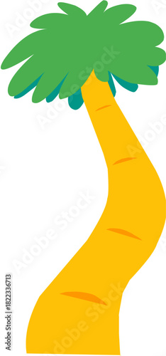 cute hand drawn cartoon palm tree suitable for beach and summer holiday decoration