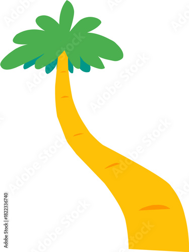 cute hand drawn cartoon palm tree suitable for beach and summer holiday decoration