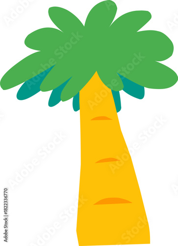 cute hand drawn cartoon palm tree suitable for beach and summer holiday decoration