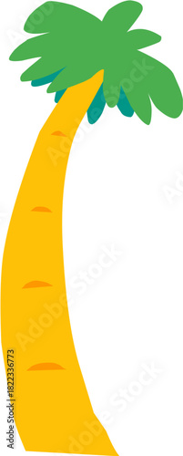 cute hand drawn cartoon palm tree suitable for beach and summer holiday decoration