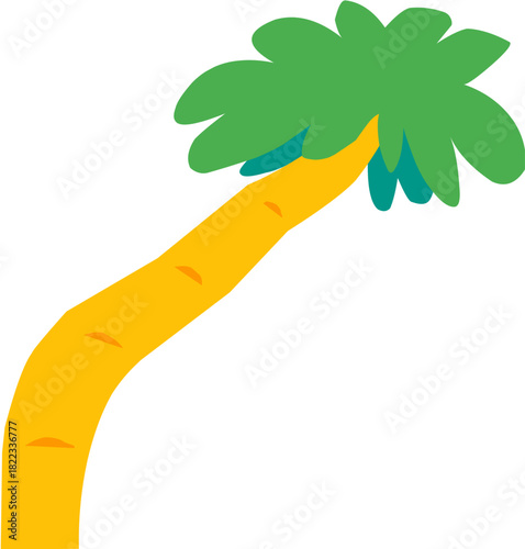 cute hand drawn cartoon palm tree suitable for beach and summer holiday decoration