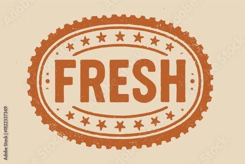 Rustic fresh stamp design with vintage distressed texture