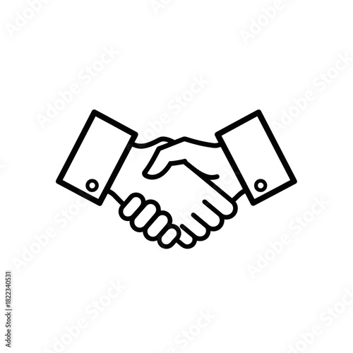 Handshake icon representing agreement and partnership in business