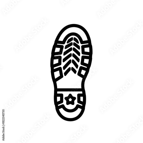Single shoe sole icon design for footwear representation
