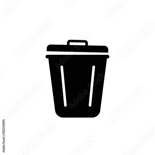 Vector icon of a trash bin representing waste management