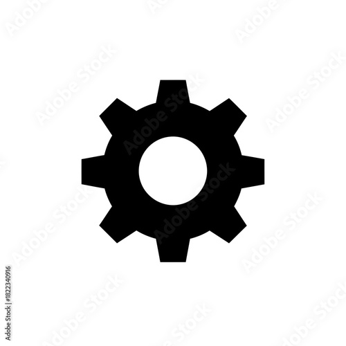 Black gear icon representing machinery and engineering